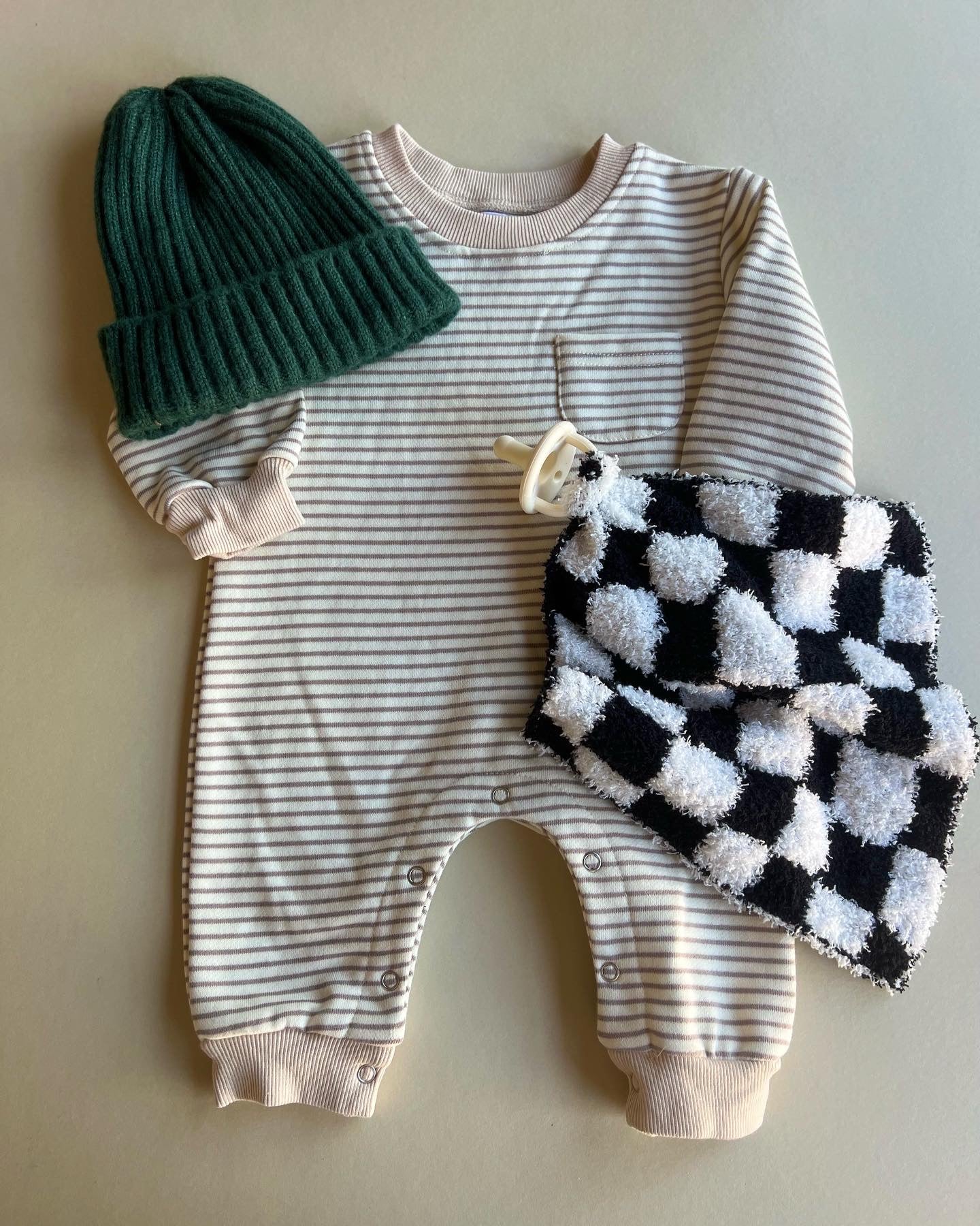 Brown Striped Romper