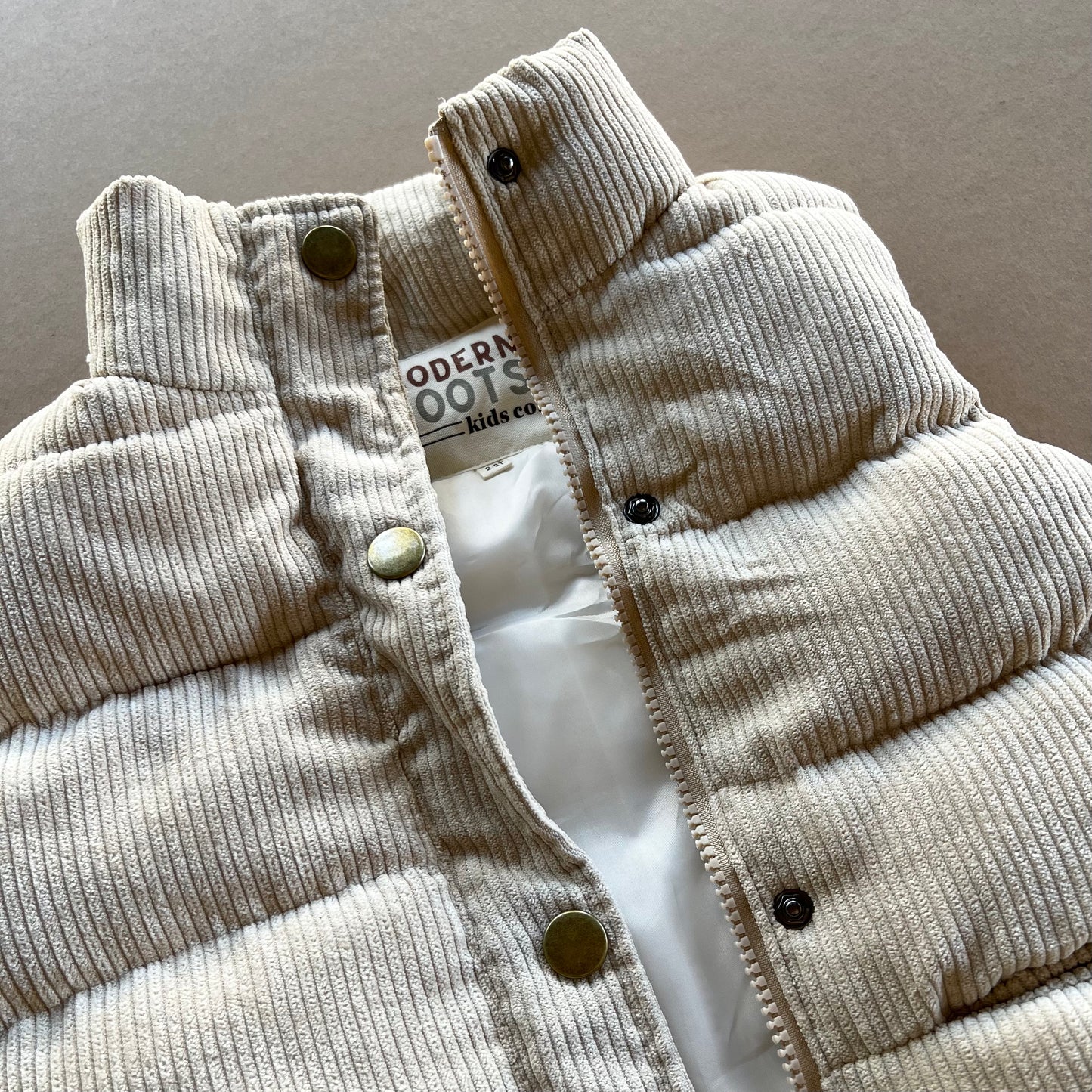 Corduroy Puffer Vest | CREAM *6-7Y ONLY*