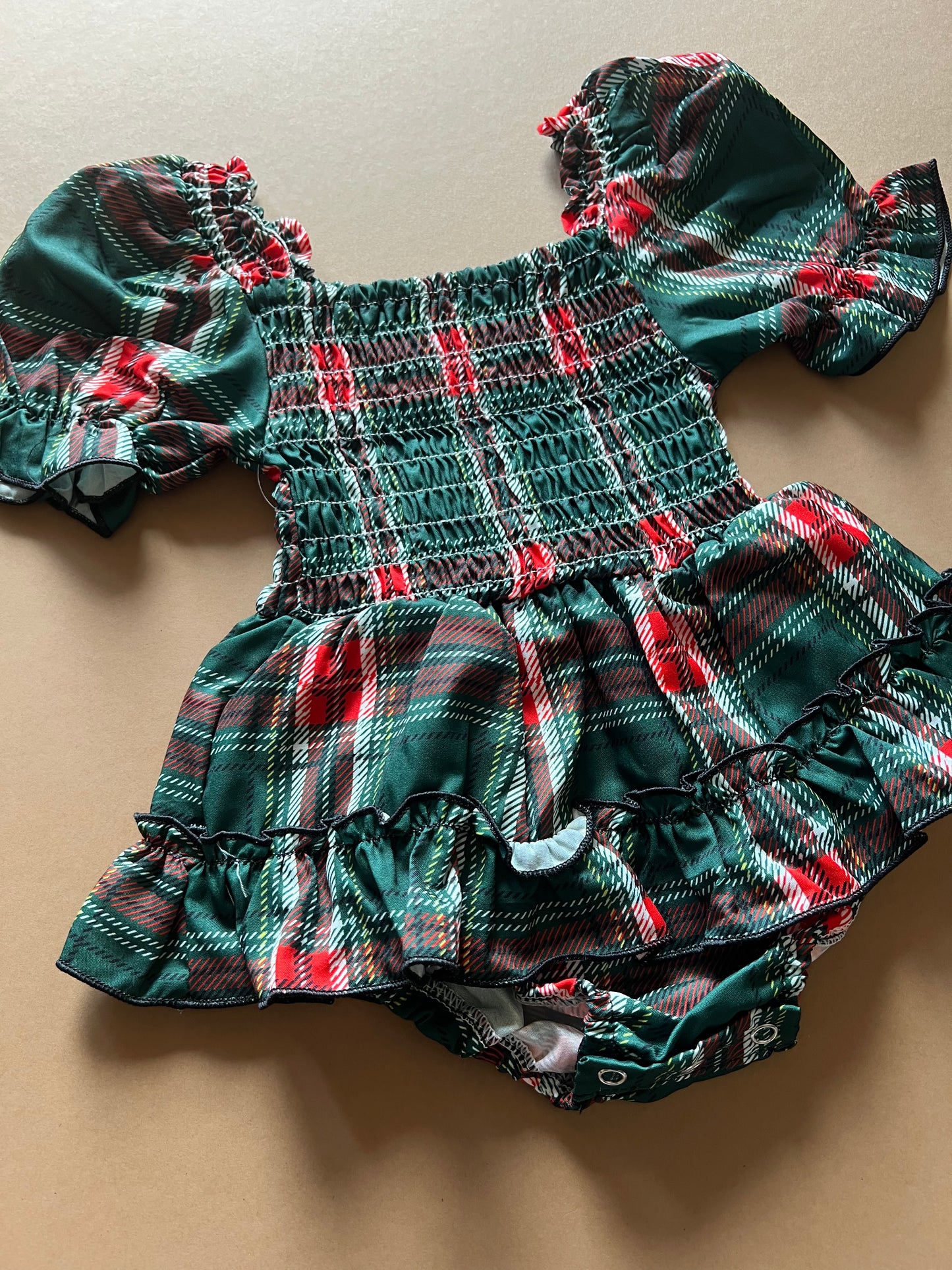 Plaid Skirted Romper *3-6M ONLY*