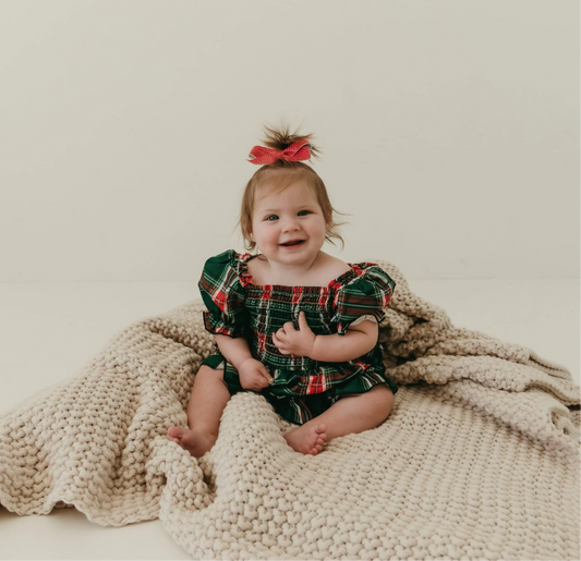 Plaid Skirted Romper *3-6M ONLY*