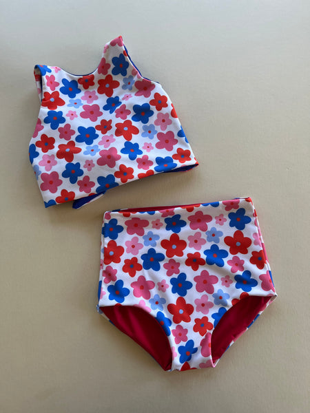 Girls Reversible Two Piece Swimsuit | 7/8Y