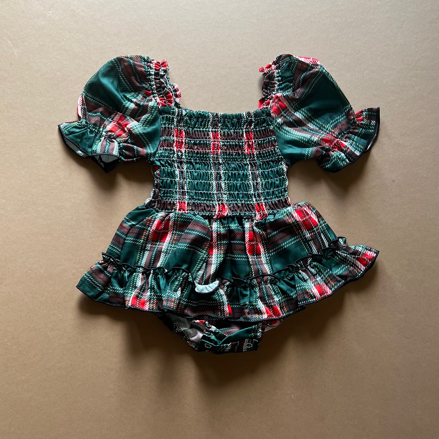 Plaid Skirted Romper *3-6M ONLY*