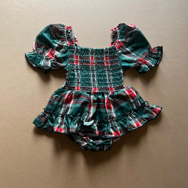 Plaid Skirted Romper