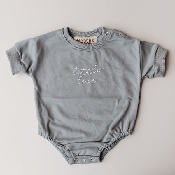 “little love” Bubble Romper | DUSTY BLUE