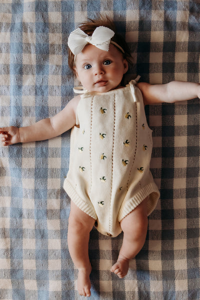 Lemon Knitted Romper