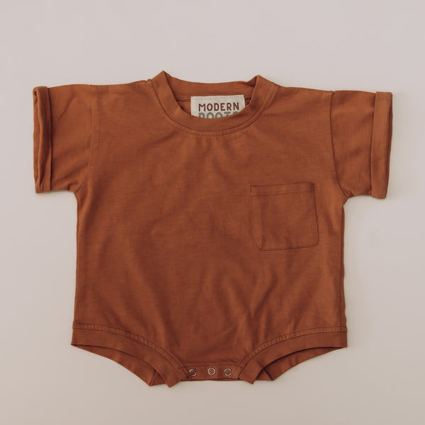 Everyday T-shirt Romper |  RUST