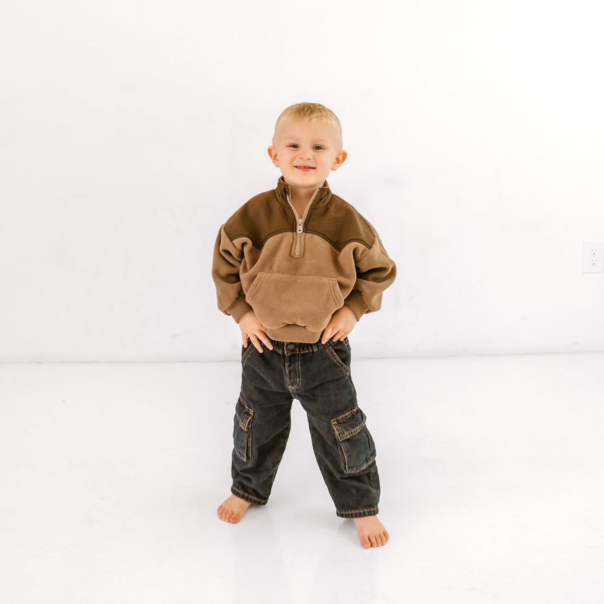 Quarter Zip Jacket | MOCHA