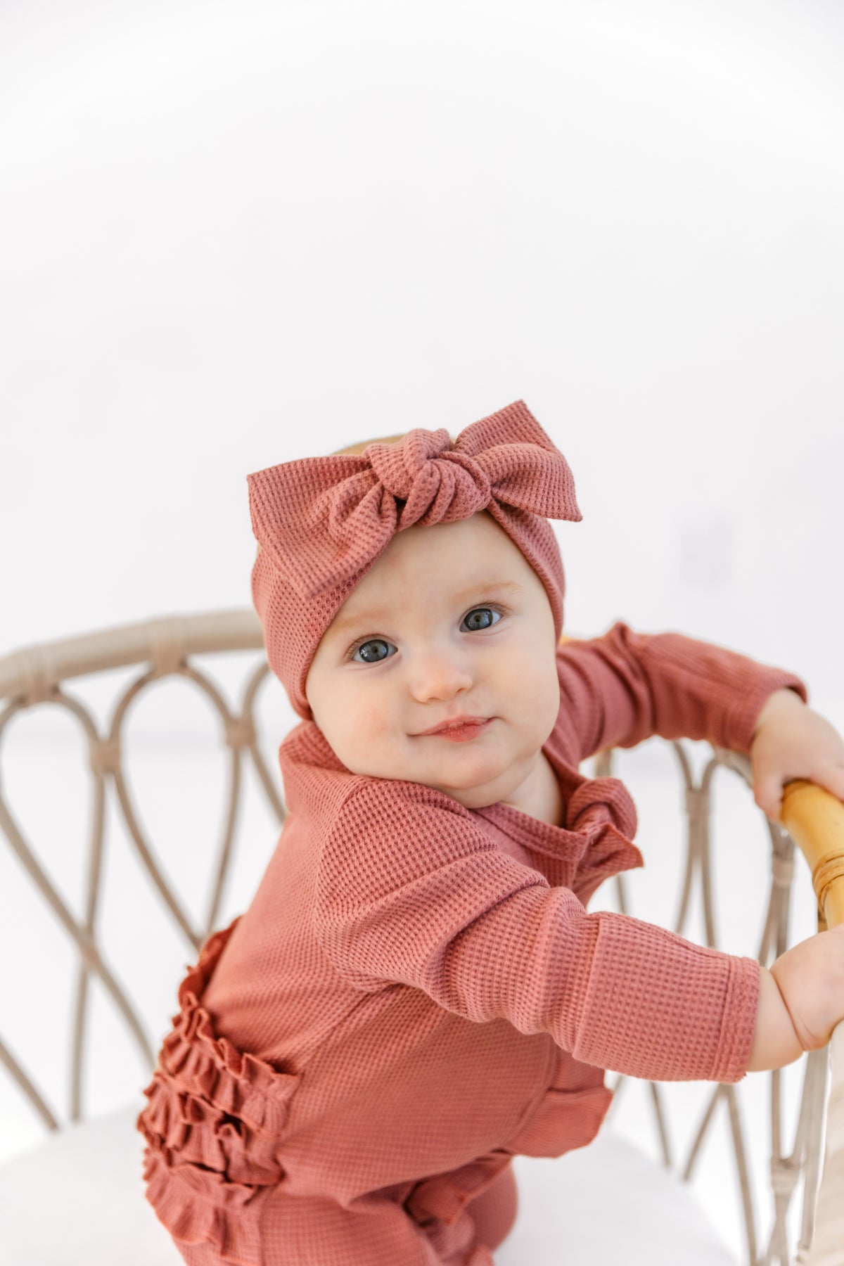 Footed Romper + Headwrap Set | BERRY