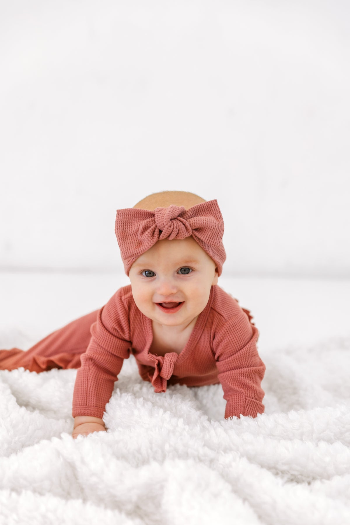 Footed Romper + Headwrap Set | BERRY