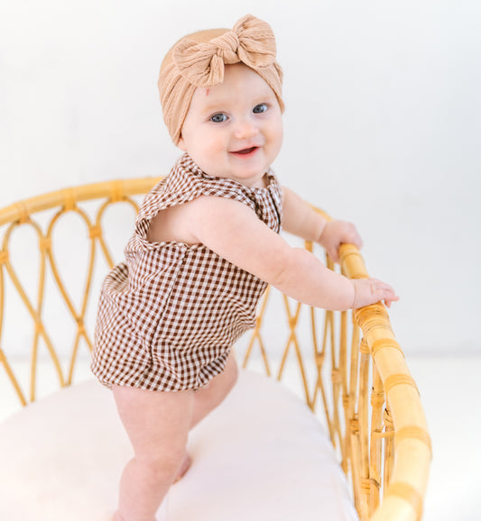 Cotton Romper | CHESTNUT